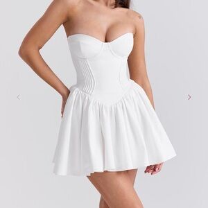 House of CB Katherine White Strapless Corset Mini Dress